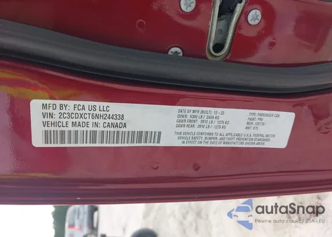 2022 Dodge Charger R/T from USA, damaged, VIN 2C3CDXCT6NH244338